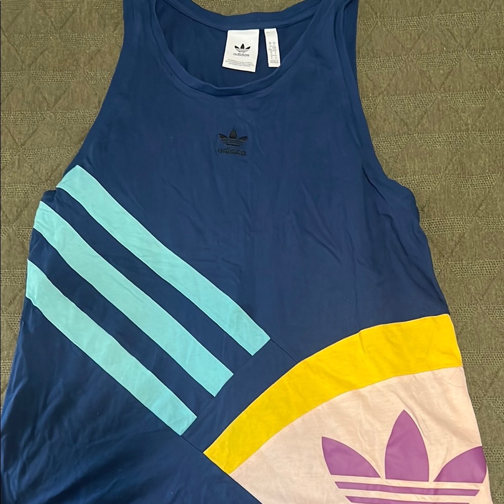 Adidas Men’s Large Blue and Purple Graphic Tank Top